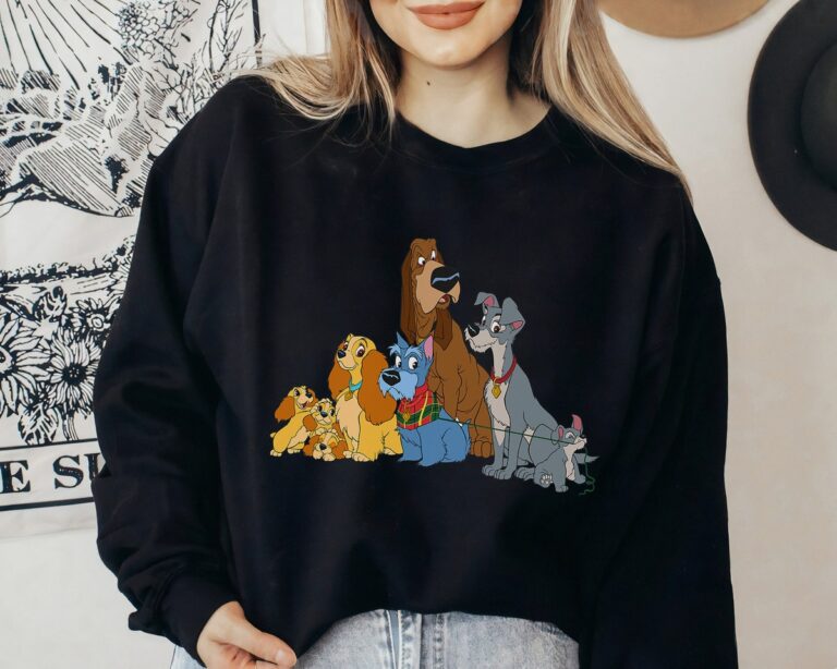 Disney Lady and the Tramp Dogs T-Shirt, Family Matching Disneyland Shirt for Disney Trip