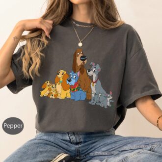 Disney Lady and the Tramp Dogs T-Shirt, Family Matching Disneyland Shirt for Disney Trip