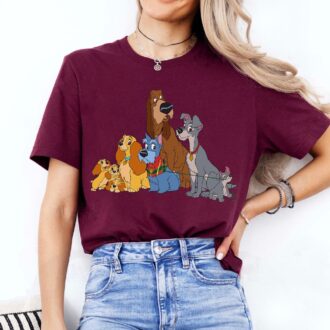 Disney Lady and the Tramp Dogs T-Shirt, Family Matching Disneyland Shirt for Disney Trip
