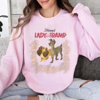 Disney Lady and the Tramp Vintage Portrait Shirt, Matching Couple & Family Tee for Disneyland Vacation