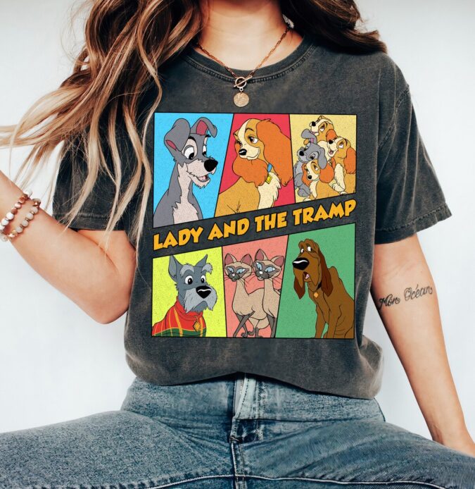 Disney Lady and the Tramp Vintage T-Shirt, Matching Family Shirts for Disneyland & Walt Disney World