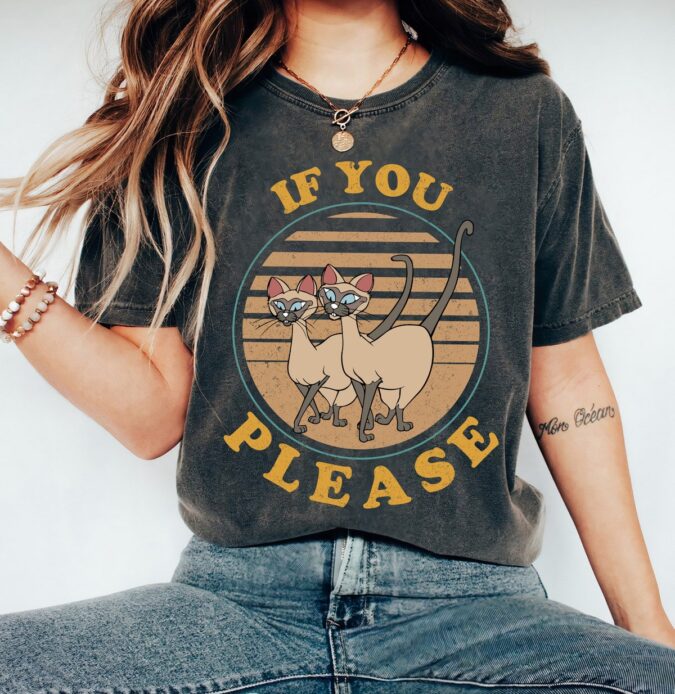 Disney Retro Si and Am If You Please Shirt, Lady and the Tramp Family Matching Tee