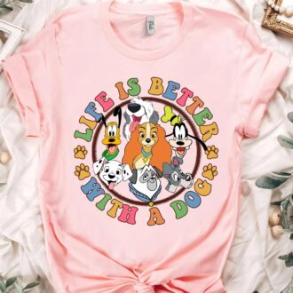 Disneyland Family Matching Dog T-Shirt – Life is Better with Lady and the Tramp, Pluto, Goofy & Dalmatian