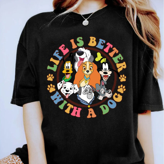 Disneyland Family Matching Dog T-Shirt – Life is Better with Lady and the Tramp, Pluto, Goofy & Dalmatian