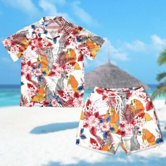 Lady & The Tramp 4th of July Hawaiian Shirt, Summer Vacation Cartoon Dog Gift for Couples