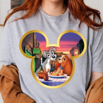 Lady and the Tramp Disney Shirt – Mickey Head Couple Gift, Dog Lover Shirt