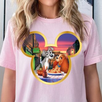 Lady and the Tramp Disney Shirt – Mickey Head Couple Gift, Dog Lover Shirt