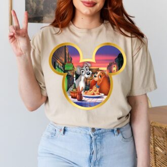 Lady and the Tramp Disney Shirt – Mickey Head Couple Gift, Dog Lover Shirt