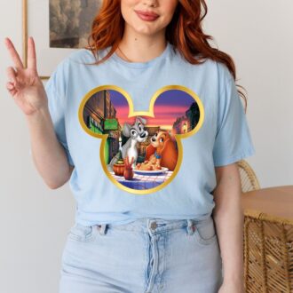 Lady and the Tramp Disney Shirt – Mickey Head Couple Gift, Dog Lover Shirt