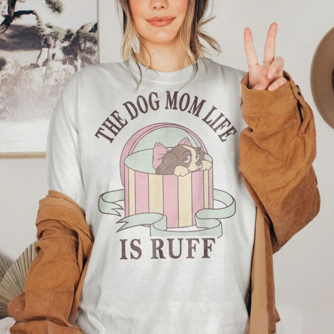 Lady and the Tramp Dog Mom Life Is Ruff Shirt, Retro Disney Mother's Day Tee