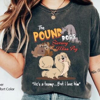 Lady and the Tramp Miss Peg & Pound Dogs T-Shirt, Vintage Magic Kingdom Family Trip Shirt 2025