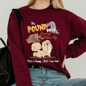 Lady and the Tramp Miss Peg & Pound Dogs T-Shirt, Vintage Magic Kingdom Family Trip Shirt 2025
