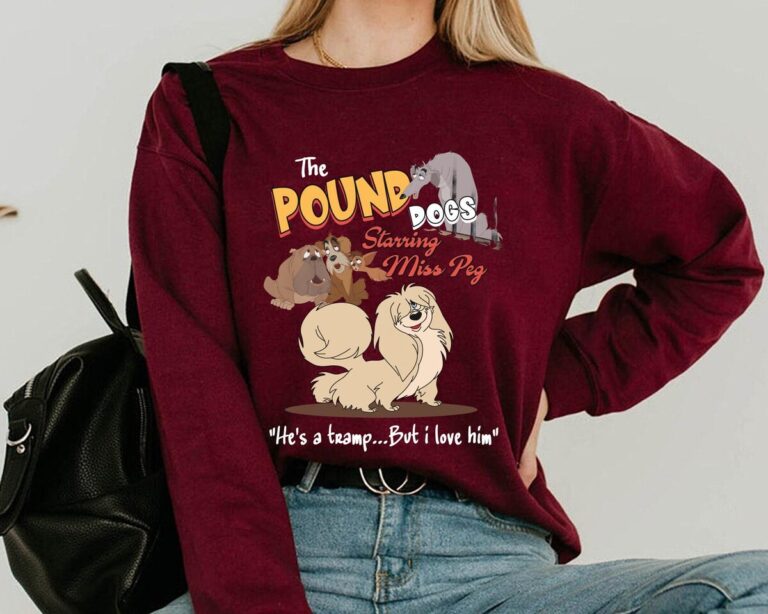 Lady and the Tramp Miss Peg & Pound Dogs T-Shirt, Vintage Magic Kingdom Family Trip Shirt 2025