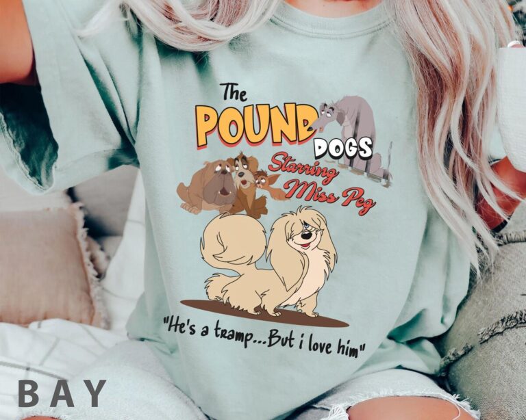 Lady and the Tramp Miss Peg & Pound Dogs T-Shirt, Vintage Magic Kingdom Family Trip Shirt 2025