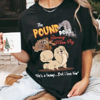 Lady and the Tramp Miss Peg & Pound Dogs T-Shirt, Vintage Magic Kingdom Family Trip Shirt 2025