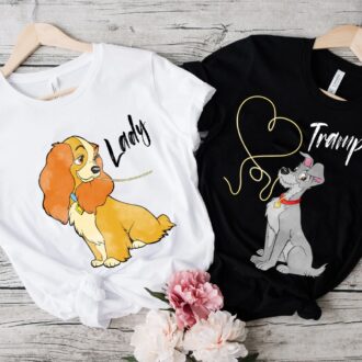 Lady and the Tramp Spaghetti Shirt, Matching Couples Gift, Wedding Anniversary for Him & Her