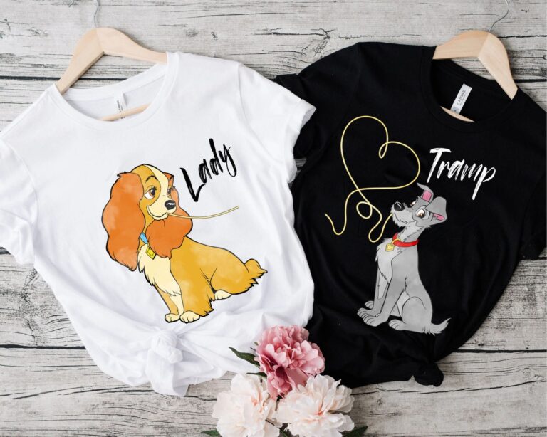Lady and the Tramp Spaghetti Shirt, Matching Couples Gift, Wedding Anniversary for Him & Her