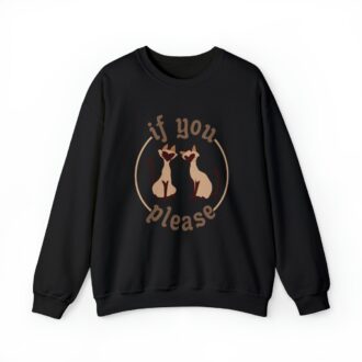 Lady and the Tramp Sweatshirt, If You Please Long Sleeve Shirt, Si and Am Cat Outfit for Holiday Trip