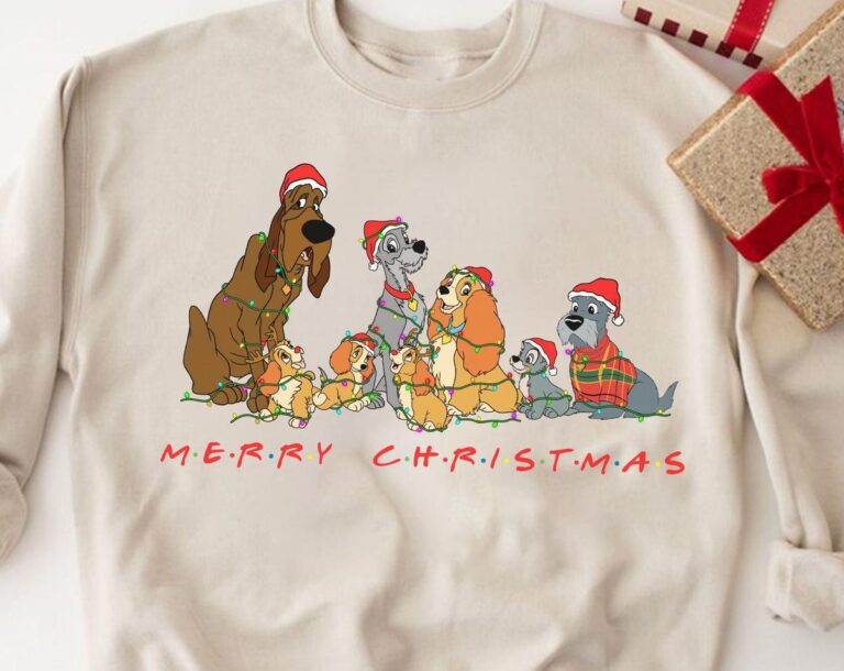Merry Christmas Lady and the Tramp Sweater, Disney Disneyland Family Matching Xmas Shirt