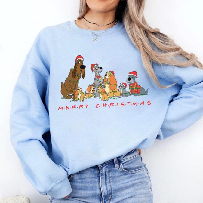Merry Christmas Lady and the Tramp Sweater, Disney Disneyland Family Matching Xmas Shirt