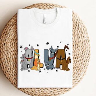 Personalized Lady and The Tramp Kids Shirt, Custom Name Disney Family Matching Tee for Boys & Girls