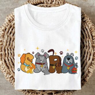 Personalized Lady and the Tramp Shirt, Custom Cartoon Dog Couple Tee for Family Parties
