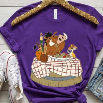 Timon Pumbaa & Lady And The Tramp Disney Shirt, Lion King Crossover T-shirt for Family Vacation 2025