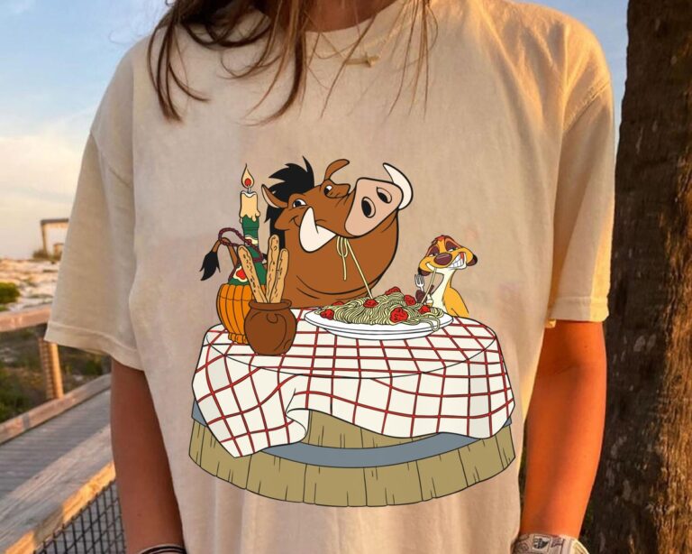 Timon Pumbaa & Lady And The Tramp Disney Shirt, Lion King Crossover T-shirt for Family Vacation 2025