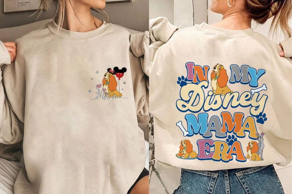 Two Sided Lady and the Tramp Mama Era Shirt, Disneyland Mom Shirts, Perfect Mother's Day Gift