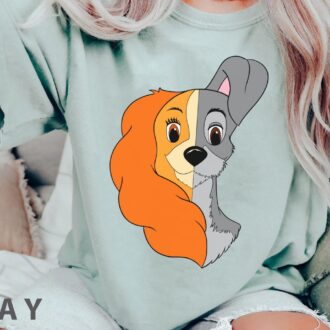Vintage Lady and The Tramp Dog Couple T-Shirt, Funny Disney Matching Shirts for Family, Dog Lovers Gift