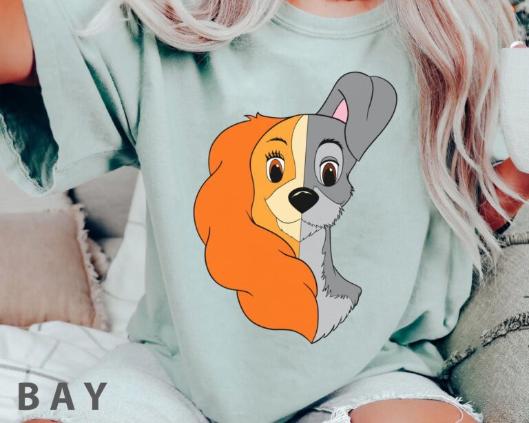 Vintage Lady and The Tramp Dog Couple T-Shirt, Funny Disney Matching Shirts for Family, Dog Lovers Gift