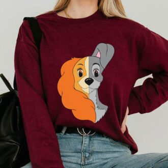 Vintage Lady and The Tramp Dog Couple T-Shirt, Funny Disney Matching Shirts for Family, Dog Lovers Gift