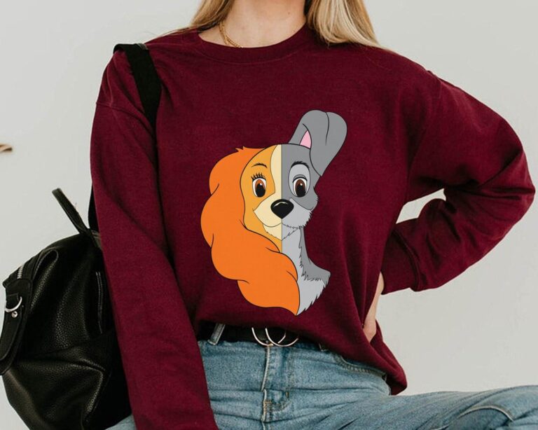 Vintage Lady and The Tramp Dog Couple T-Shirt, Funny Disney Matching Shirts for Family, Dog Lovers Gift