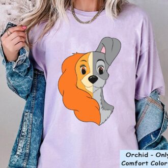 Vintage Lady and The Tramp Dog Couple T-Shirt, Funny Disney Matching Shirts for Family, Dog Lovers Gift