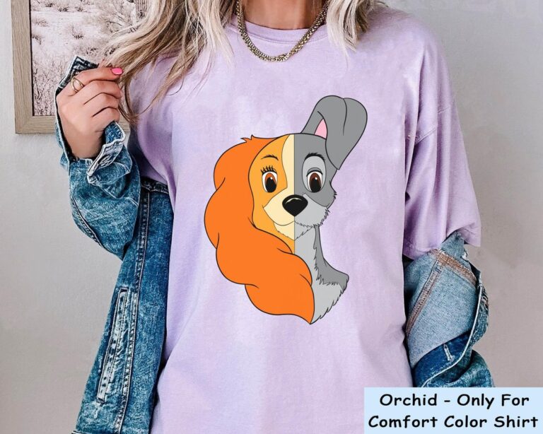 Vintage Lady and The Tramp Dog Couple T-Shirt, Funny Disney Matching Shirts for Family, Dog Lovers Gift