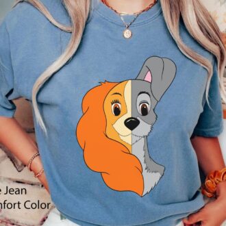 Vintage Lady and The Tramp Dog Couple T-Shirt, Funny Disney Matching Shirts for Family, Dog Lovers Gift