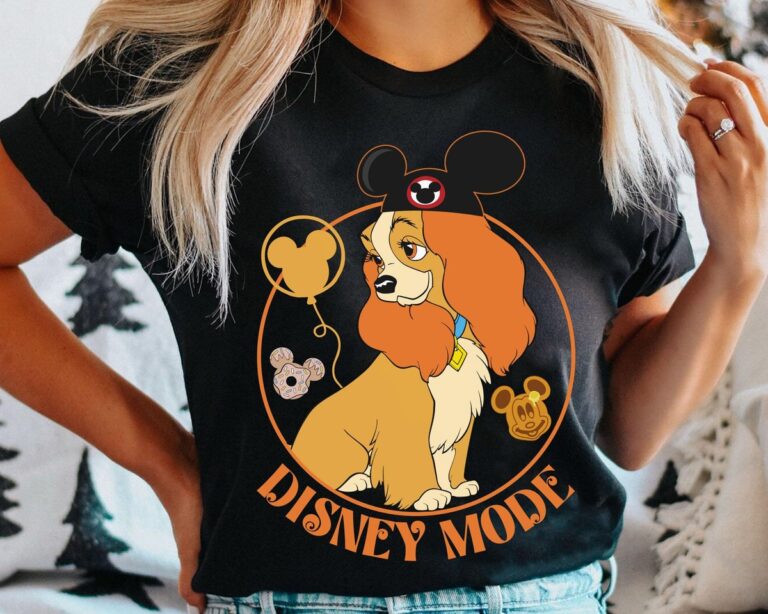 Vintage Lady Dog Mickey Balloons Shirt, Disney Lady and the Tramp T-shirt for Family Trip & Birthday Gift