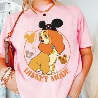 Vintage Lady Dog Mickey Balloons Shirt, Disney Lady and the Tramp T-shirt for Family Trip & Birthday Gift