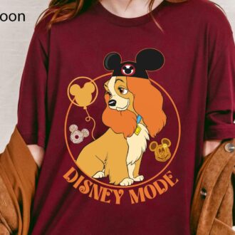 Vintage Lady Dog Mickey Balloons Shirt, Disney Lady and the Tramp T-shirt for Family Trip & Birthday Gift