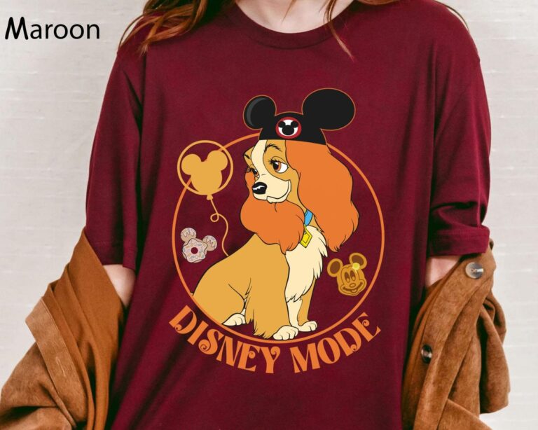 Vintage Lady Dog Mickey Balloons Shirt, Disney Lady and the Tramp T-shirt for Family Trip & Birthday Gift