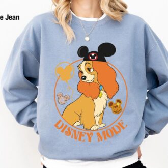 Vintage Lady Dog Mickey Balloons Shirt, Disney Lady and the Tramp T-shirt for Family Trip & Birthday Gift