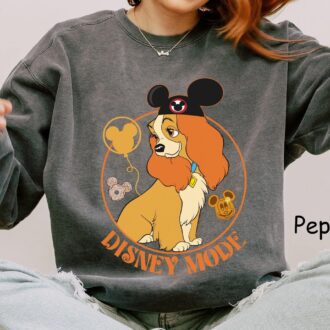 Vintage Lady Dog Mickey Balloons Shirt, Disney Lady and the Tramp T-shirt for Family Trip & Birthday Gift