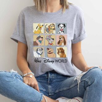 Walt Disney World Dogs Shirt – Pluto, Slinky, Yana & Tramp Tee, Disney Dog Characters