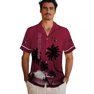 Arizona Cardinals Beach Sunset Hawaiian Shirt for Summer, NFL Team Apparel