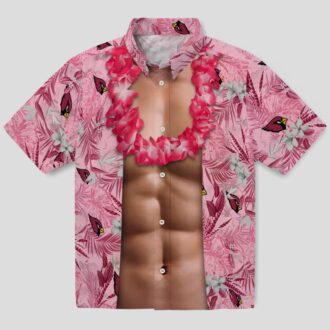 Arizona Cardinals Chest Illusion Funny Red Hawaiian Shirt, Men's Summer Shirts