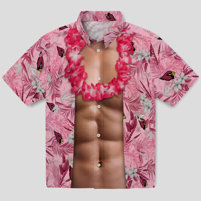 Arizona Cardinals Chest Illusion Funny Red Hawaiian Shirt, Men's Summer Shirts