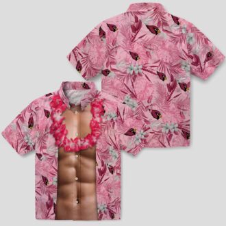 Arizona Cardinals Chest Illusion Funny Red Hawaiian Shirt, Men's Summer Shirts