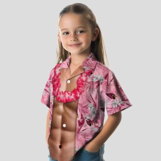 Arizona Cardinals Chest Illusion Funny Red Hawaiian Shirt, Men's Summer Shirts