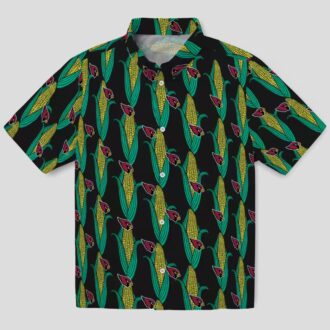 Arizona Cardinals Corn Motifs Relaxed Fit Black Green Hawaiian Shirt