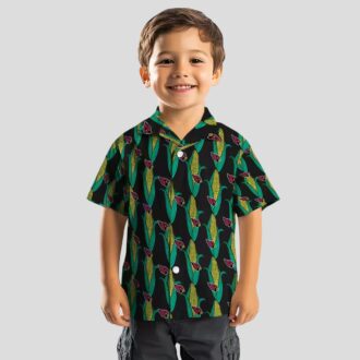 Arizona Cardinals Corn Motifs Relaxed Fit Black Green Hawaiian Shirt